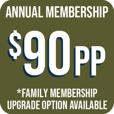 ANNUAL MEMBERSHIP $90per person *Family membership upgrade option available